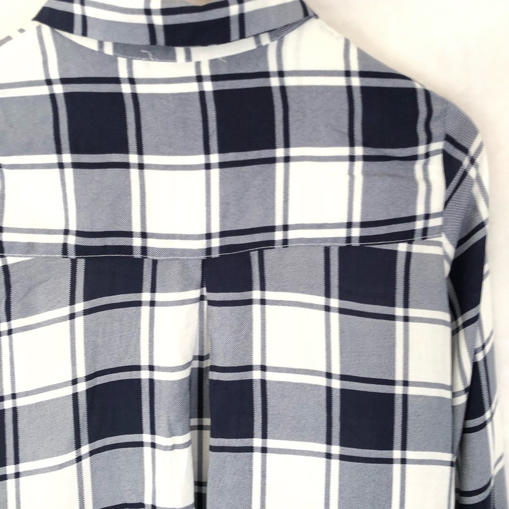 Lulu’s Weekend Game Navy Plaid Shirt Dress S - Picture 7 of 10